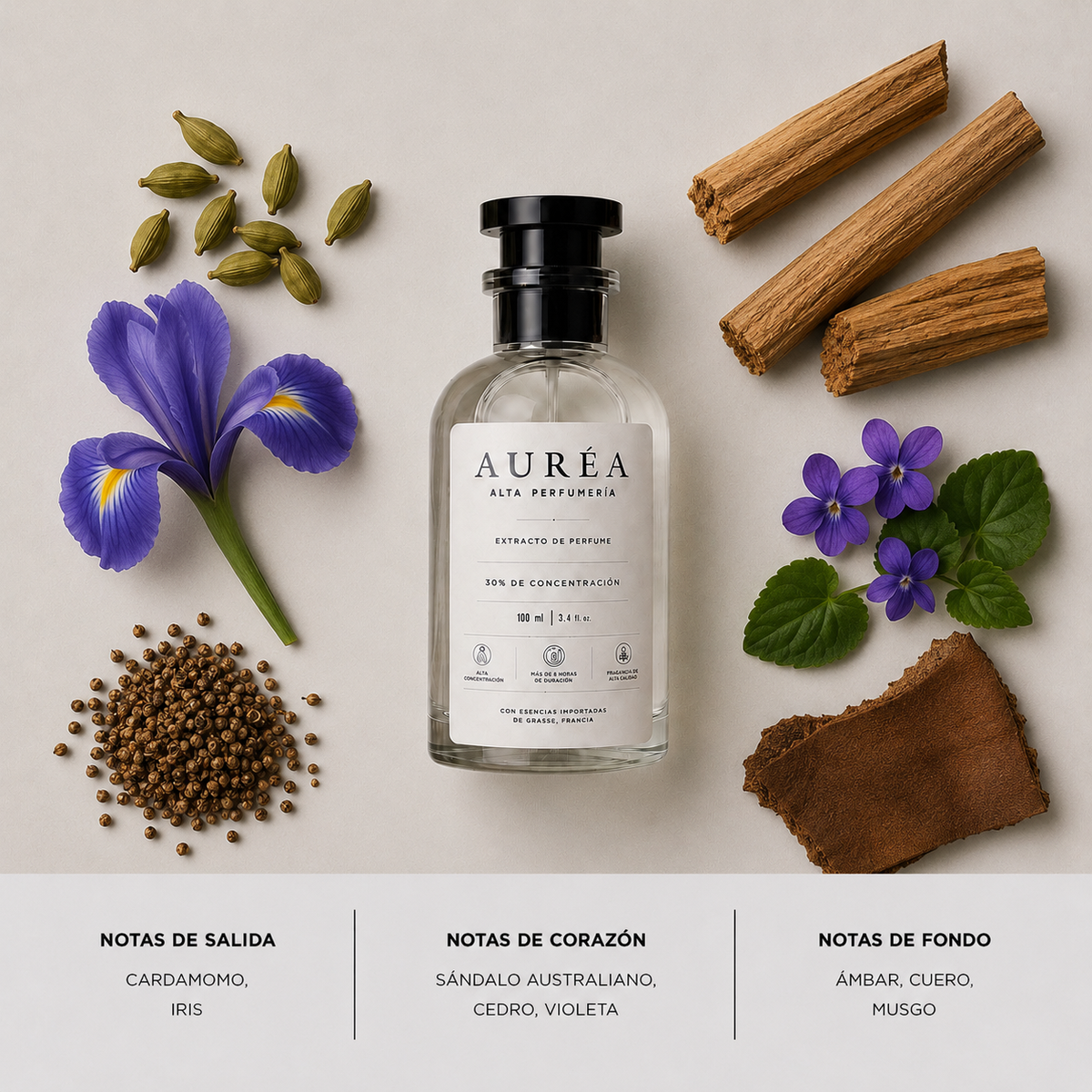 AURÉA 20 · Sándalo Ahumado, extracto de perfume 100 ml