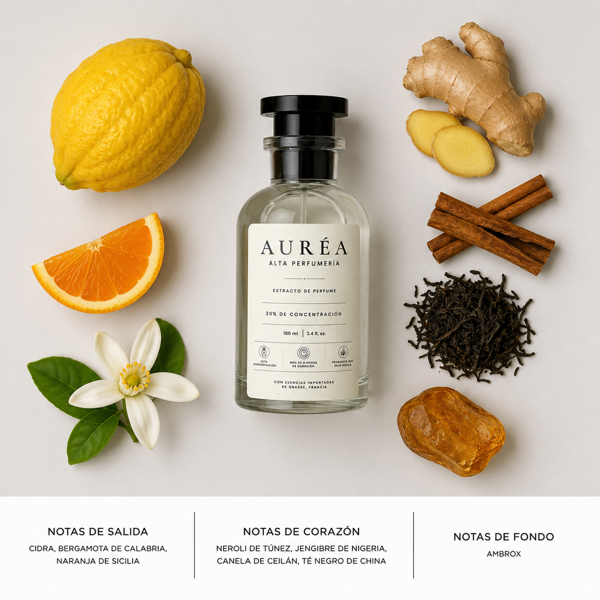 AURÉA 01 · Ámbar de Té, extracto de perfume 100 ml