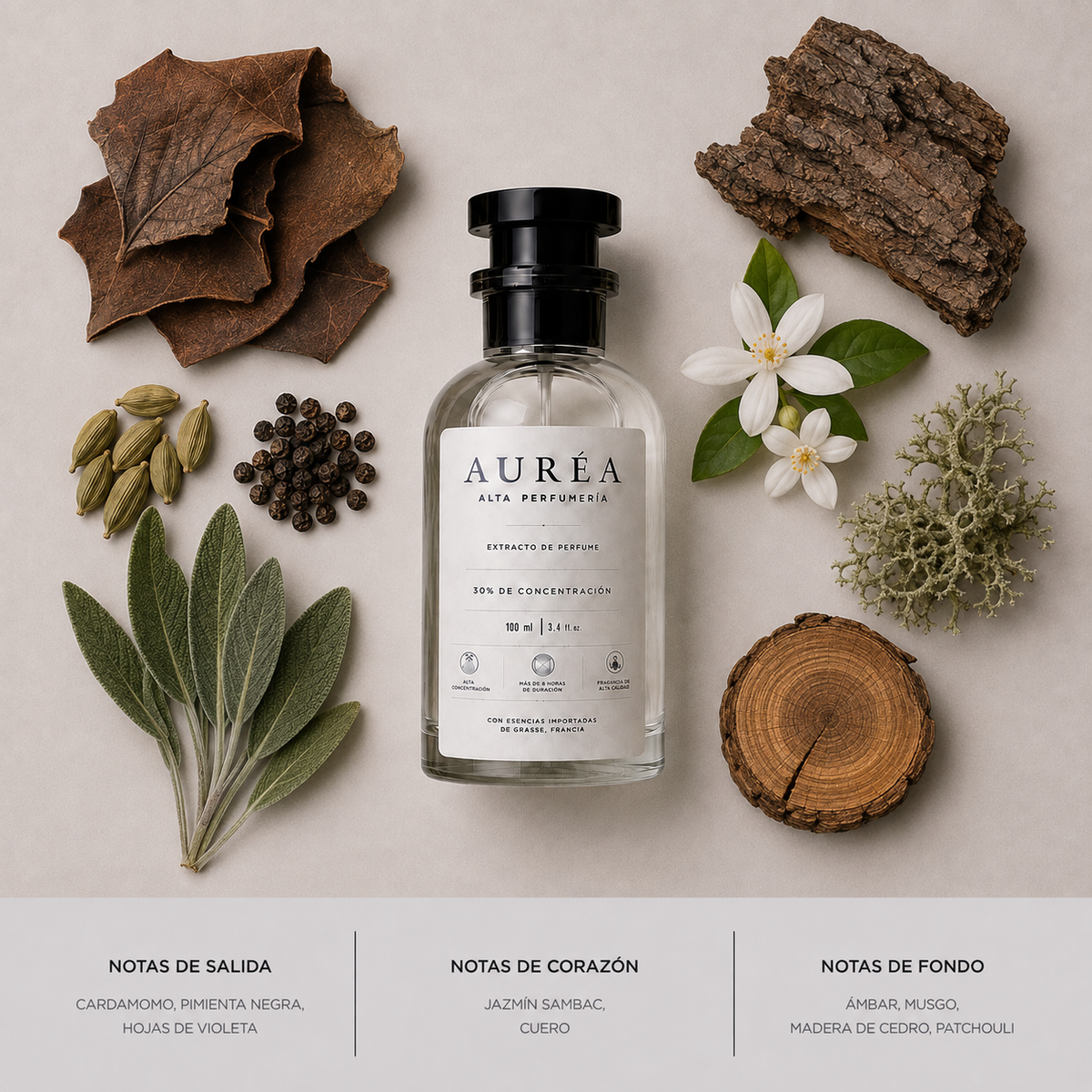 AURÉA 15 · Cuero Ámbar, extracto de perfume 100 ml