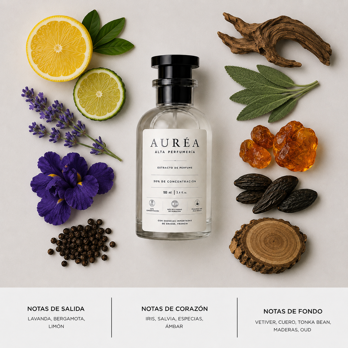 AURÉA 09 · Iris Profundo, extracto de perfume 100 ml