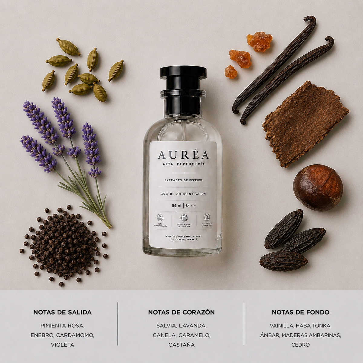 AURÉA 27 · Caramelo Especiado, extracto de perfume 100 ml