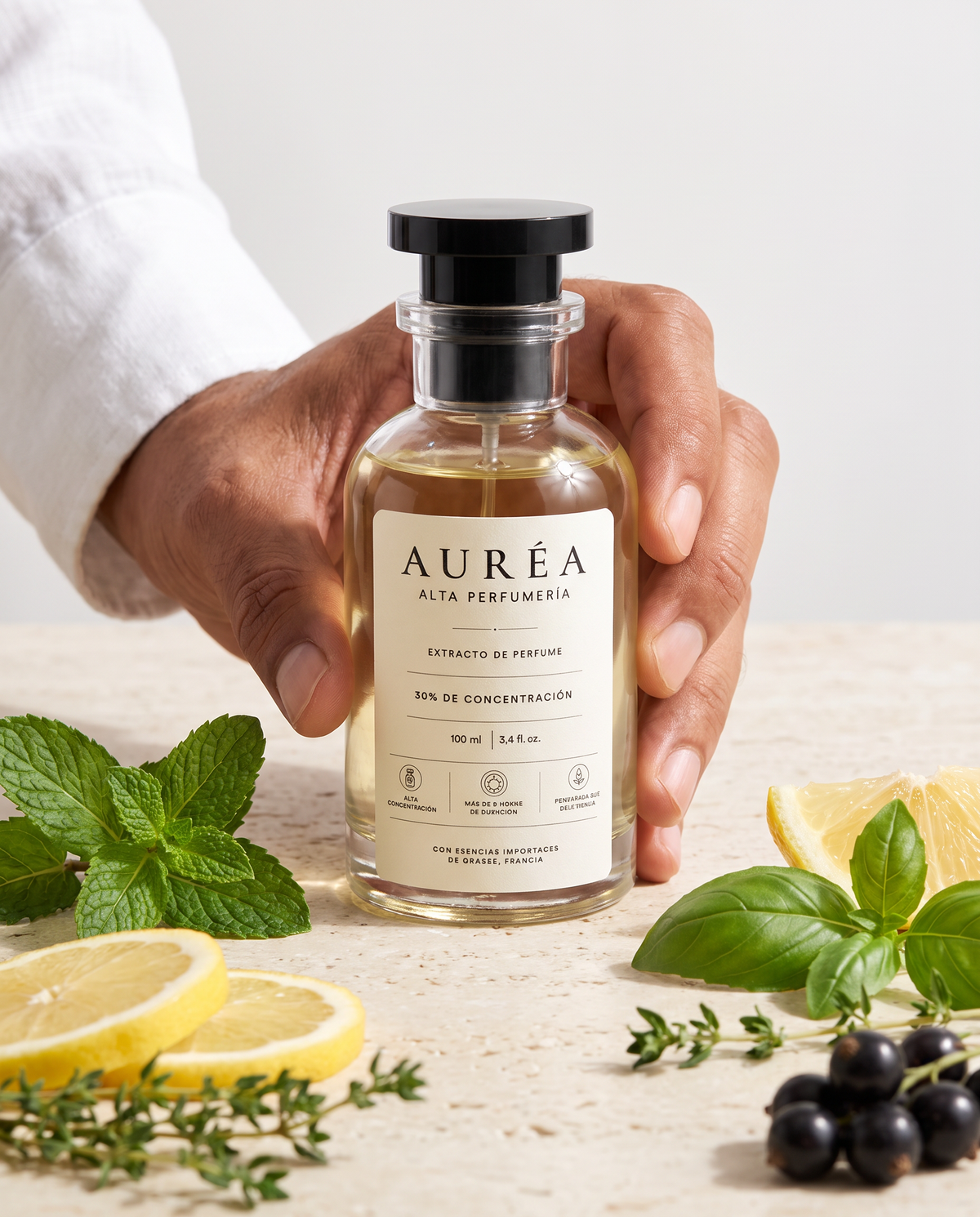 AURÉA 23 · Verde Mediterráneo en mano, extracto de perfume 100 ml